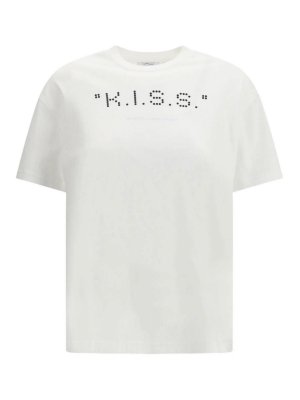 OFF-WHITE: t-shirt - T-shirt Reg con citazione del bacio