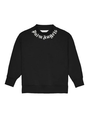Palm Angels: Sweatshirts & Sweaters - Neck Logo Brushed Reg Crew