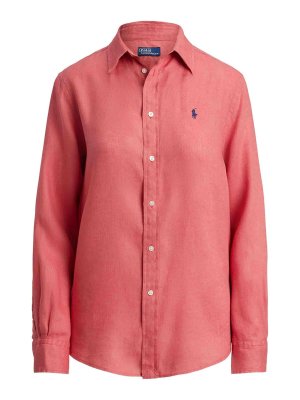 POLO RALPH LAUREN: シャツ - シャツ - ダークレッド