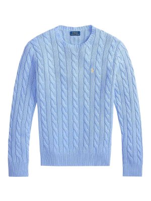 POLO RALPH LAUREN: Strickpullover mit Rundhalsausschnitt - Rundhalspullover - Blau