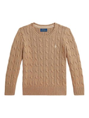 POLO RALPH LAUREN: Strickpullover mit Rundhalsausschnitt - Rundhalspullover - Camel