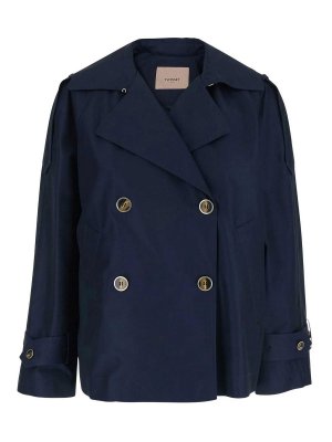 TWINSET: Abrigos cortos - Abrigo Corto - Azul