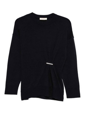 TWINSET: Suéteres con cuello pico - Suéter Cuello Redondo - Azul