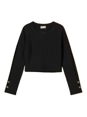 TWINSET: crew necks - Cut-Out Crew Neck Sweater