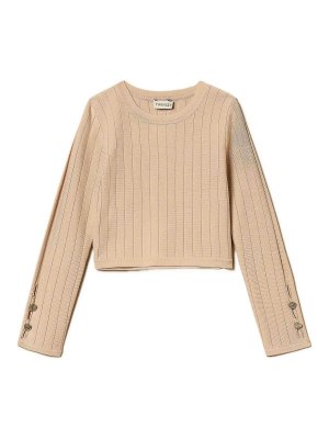 TWINSET: crew necks - Cut-Out Crew Neck Sweater