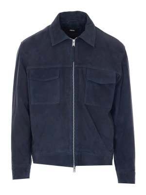ARMA: Vestes en cuir - Blouson En Cuir - Bleu