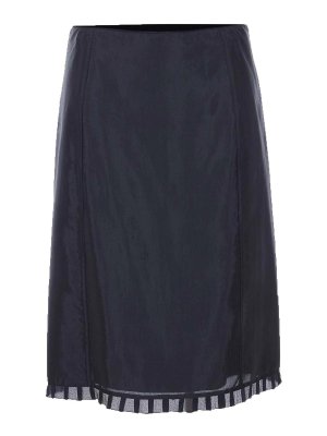 DUNST: gonne al ginocchio  e longuette - Gonna longuette stringata nera con linea ad H