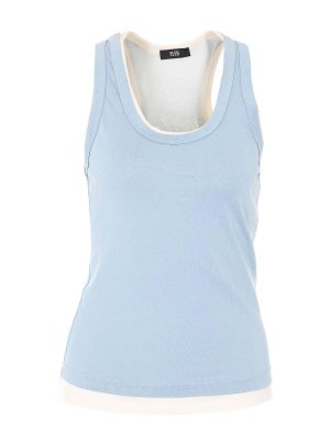 ELEH: Tops & Tank tops - White And Light Blue Top