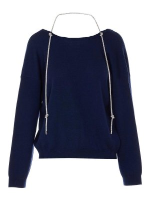 ESSENTIEL ANTWERP: crew necks - Blue Jemini Sweater