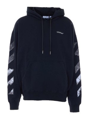 OFF-WHITE: Sweatshirts & Sweaters - Black Laundry Metal Arrow Skate Hoodie
