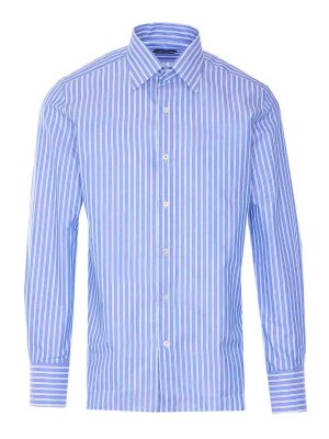 TOM FORD: camicie - Camicia Blu a Righe Larghe