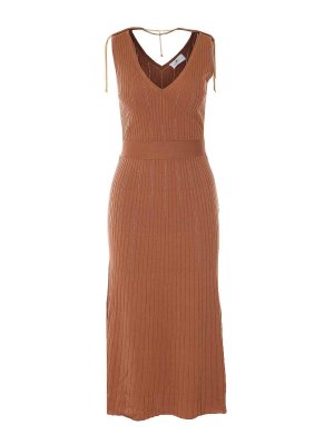 ELISABETTA FRANCHI: Knielange Kleider - Knielanges Kleid - Braun