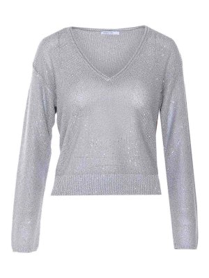 PATRIZIA PEPE: crew necks - Grey Sequnins Sweater