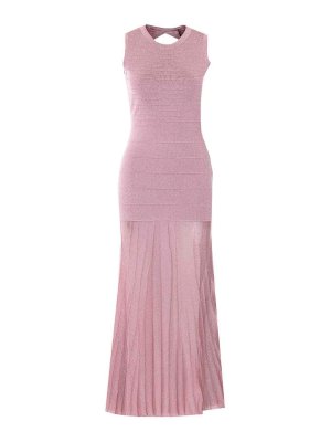 TWINSET: knee length dresses - Pink Lurex Dress