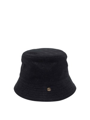 GUCCI: hats & caps - Beige And Black Buckle Cap