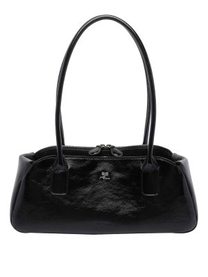 Courreges: shoulder bags - Strip Naplack Shoulder Bag