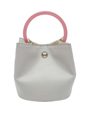 Marni: Handtaschen - Shopper - Grau