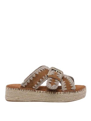 MOU: sandali - Sandali in iuta color cognac