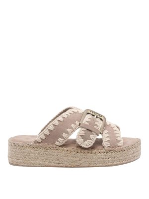 MOU: sandali - Sandali in iuta rosa