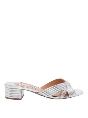 Aquazzura: sandali - Sandali Sundance argento