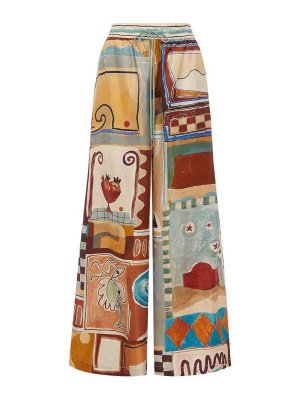 ALEMAIS: casual trousers - `Michelle` Silk Pants