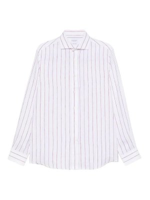 BRUNELLO CUCINELLI: shirts - Stripe Linen Easy Fit Shirt