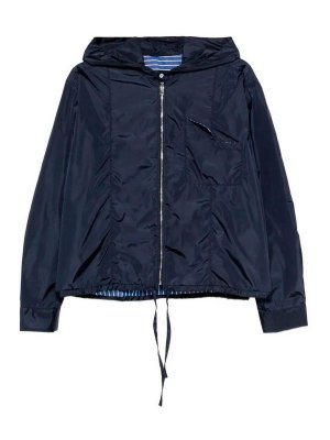 CUANTICO: casual jackets - Short Nylon Reversible Jacket With Hood