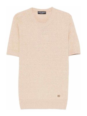 DOLCE & GABBANA: Strickpullover mit Rundhalsausschnitt - Rundhalspullover - Grau