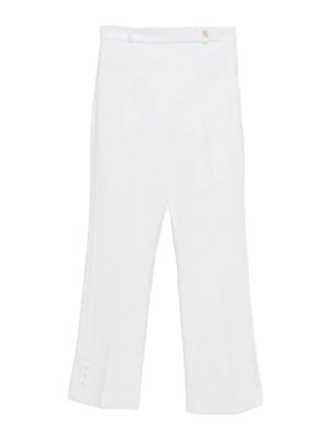 ELISABETTA FRANCHI: Pantalones casual - Pantalón Casual - Crema