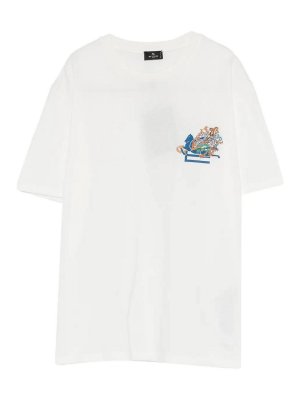 ETRO: t-shirts - T-Shirt With Embroidered Logo