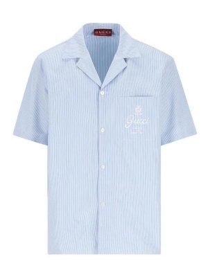 GUCCI: shirts - Thin Strip `Disco` Bowling Shirt
