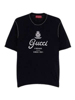 GUCCI: crew necks - Short Sleeve Crew-Neck Sweater