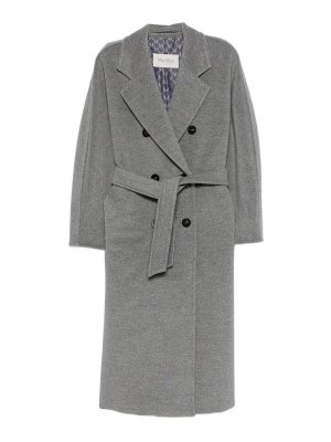 Max Mara: Knielange Mäntel - Knielanger Mantel - Hellgrau