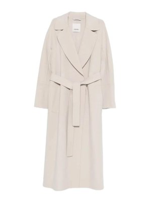 Max Mara: Knielange Mäntel - Knielanger Mantel - Hellbeige
