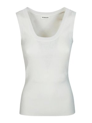 P.A.R.O.S.H.: Strickpullover mit Rundhalsausschnitt - Rundhalspullover - Weiß