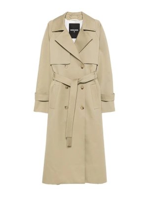 PATRIZIA PEPE: Trenchcoats - Trenchcoat - Beige