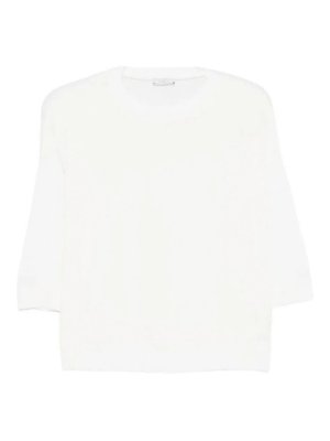 PESERICO: Strickpullover mit Rundhalsausschnitt - Rundhalspullover - Weiß