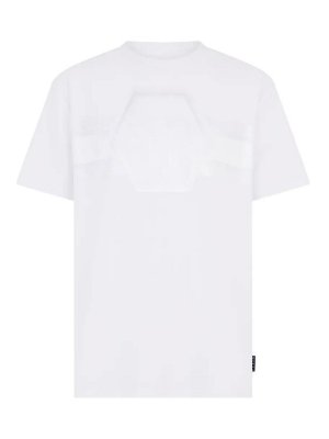 PHILIPP PLEIN: t-shirts - Round Neck T-Shirt Jacquard Hexagon Line