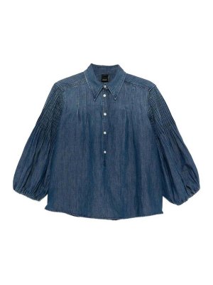 Pinko: blouses - `Mazzo Di Fiori` Denim Blouse