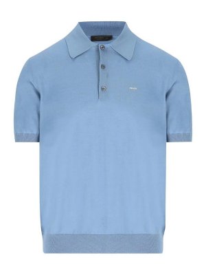 PRADA: polo shirts - Superfine Wool Polo Shirt