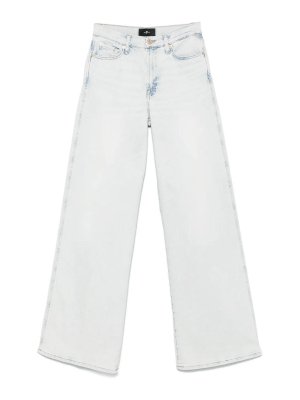 7 FOR ALL MANKIND: Jeans à jambe droite - Jean Droit - Bleu Clair