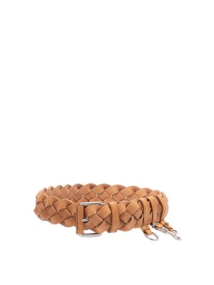MIU MIU: belts - Woven Leather Belt