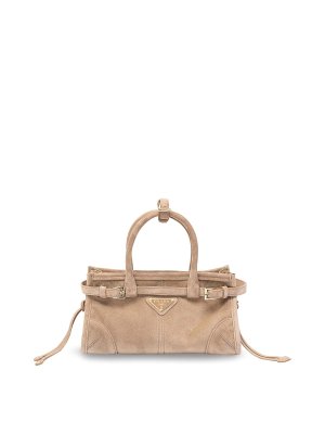 PRADA: totes bags - ` Bonnie` Medium Suede Handbag