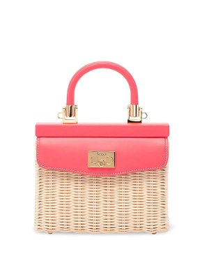 RODO: shopper - Borsa a mano piccola in vimini e pelle