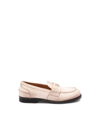 MIU MIU: Loafers & Slippers - Leather `Penny` Loafers