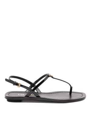 PRADA: sandals - Patent Leather Flat Sandals
