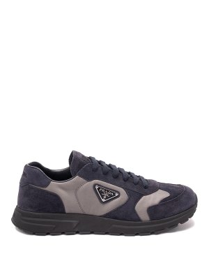 PRADA: trainers - Suede And Re-Nylon Sneakers
