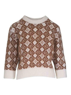 DOROTHEE SCHUMACHER: Strickpullover mit Rundhalsausschnitt - Rundhalspullover - Braun