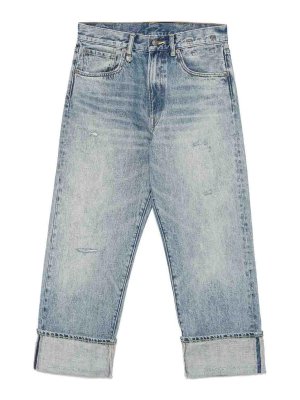 R13: straight leg jeans - Cuffed X-Bf Jeans