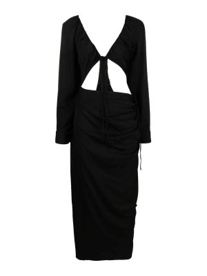 CHRISTOPHER ESBER: knee length dresses - Rauched Tie Floating Sleeve Dress